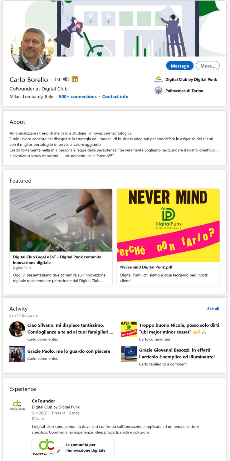 carlo borello linkedin snapshot